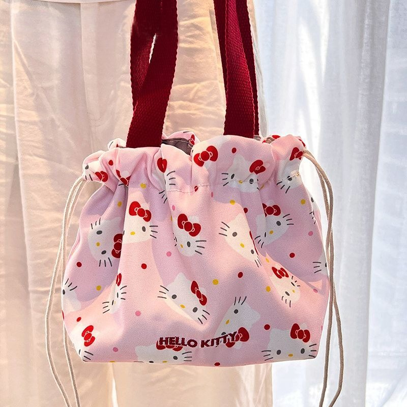 Kawaii Tech Accessories - 可愛いシナモロール柄のランチバッグ 女性用 オフィス かわいい漫画柄 保温保冷トートバッグ 再利用可能なフードポーチ
