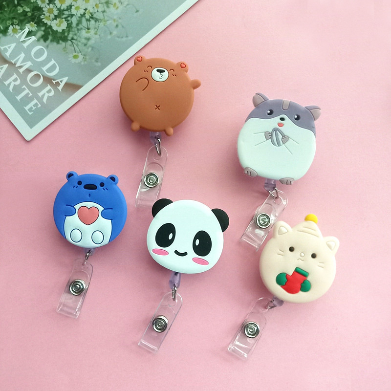 漫画パンダハムスター猫バッジリールワークカード ID ホルダ - Kawaii Tech Accessories のレビューと価格