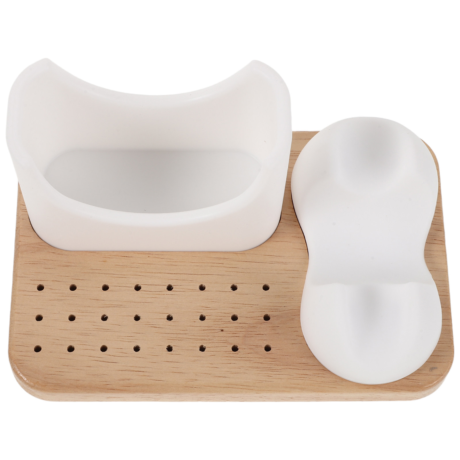 24個の仕切り付きシリコン製ネイルドリルホルダー。ドリルビッ - Tech Accessories Storage のレビューと価格